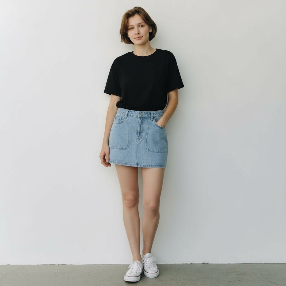 PrettyLittleThing Light Blue Cargo Pocket Denim Mini Skirt – Size 6 [US], (10UK) - Picture 4 of 9
